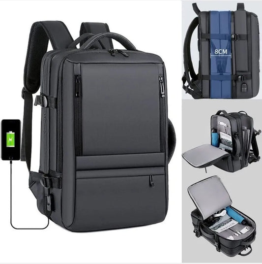 Mochila expandible multifuncional con compartimento para laptop , perfecta para quienes buscan versatilidad y estilo