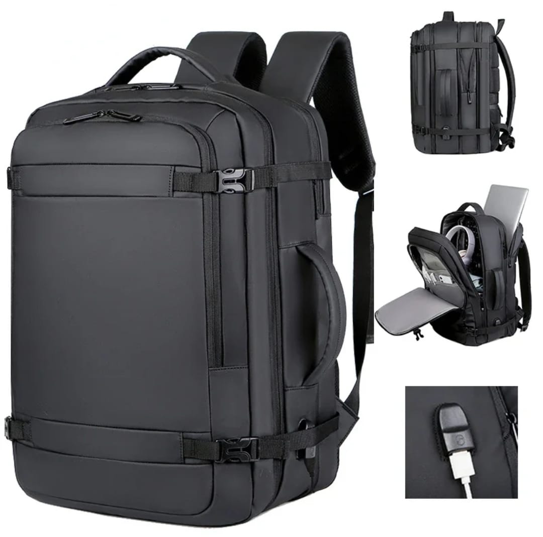 Mochila Expandible Multifuncional: Versatilidad y Estilo en Cada Paso" Protege tu laptop y lleva todo lo que necesitas con su diseño elegante y discreto. Amplía su capacidad al instante, perfecta para el trabajo y el ocio.