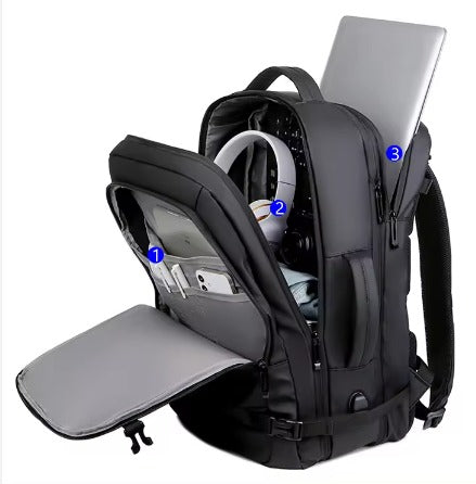 Mochila Expandible Multifuncional: Versatilidad y Estilo en Cada Paso" Protege tu laptop y lleva todo lo que necesitas con su diseño elegante y discreto. Amplía su capacidad al instante, perfecta para el trabajo y el ocio.